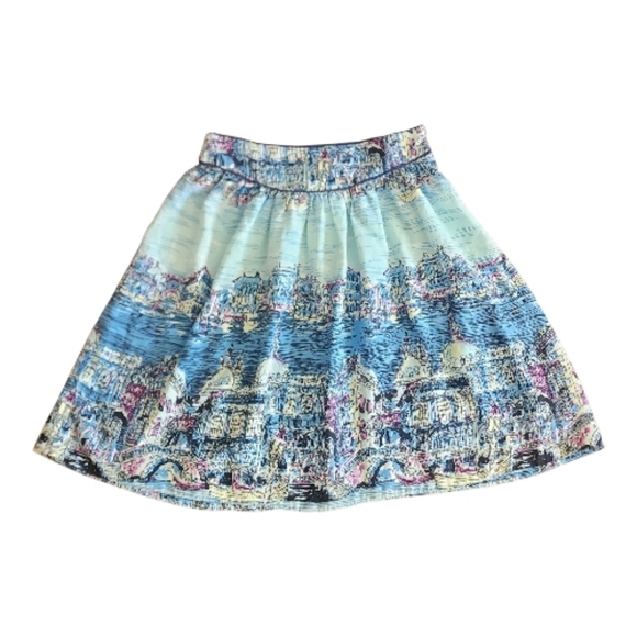 Anthropologie Dresses & Skirts - Anthropologie "Dear Gondolier" A-line Skirt Venice Print Whimsical Bohemian Sz 0